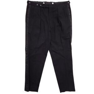 Vintage Polo Ralph Lauren Tuxedo Pants Mens 36x30 Pleated 100% Wool Italy EUC